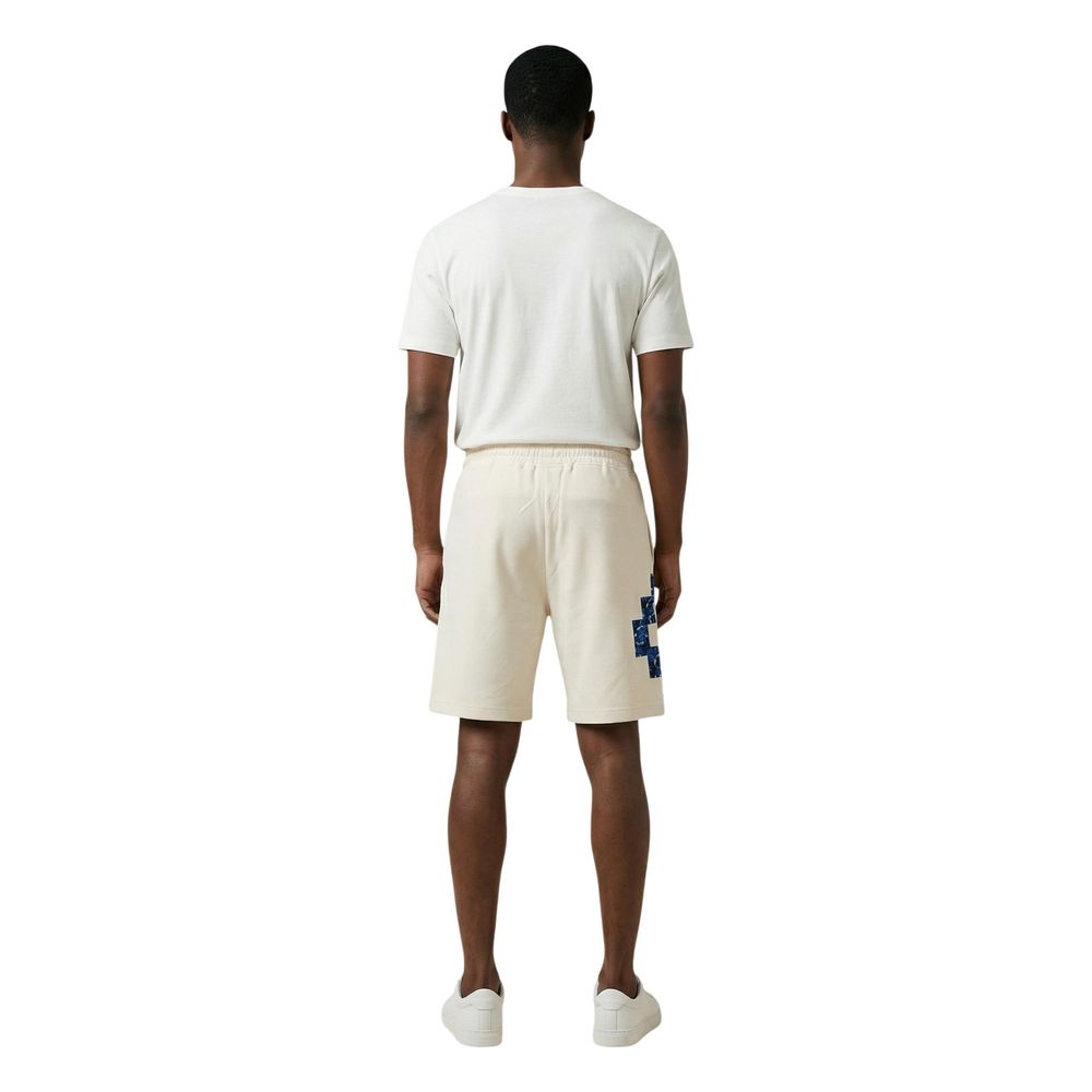 County of Milan Cream Cotton Bermuda Shorts