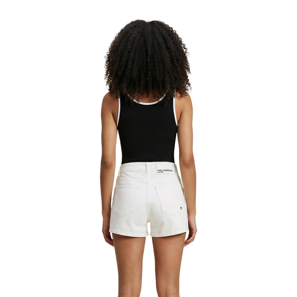Karl Lagerfeld Black Cotton Bodysuit