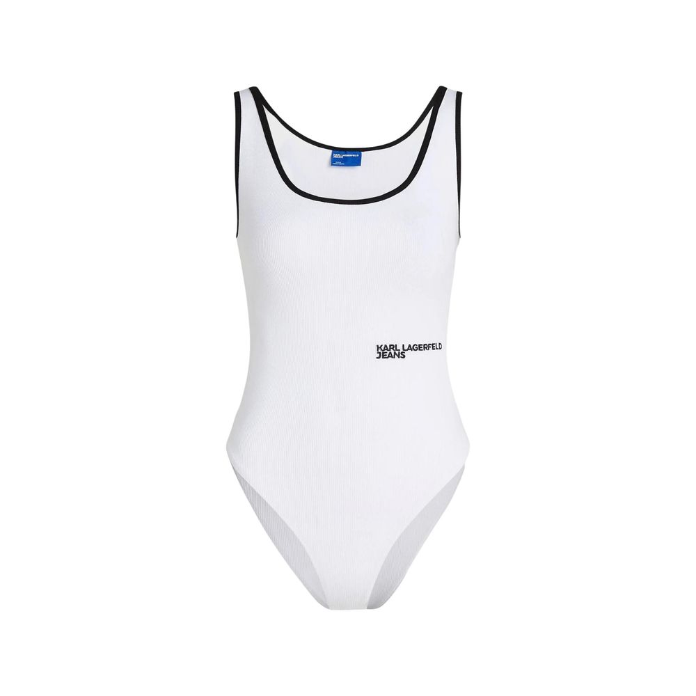 Karl Lagerfeld White Cotton Bodysuit