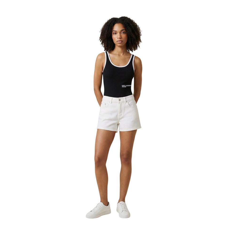 Karl Lagerfeld Black Cotton Bodysuit