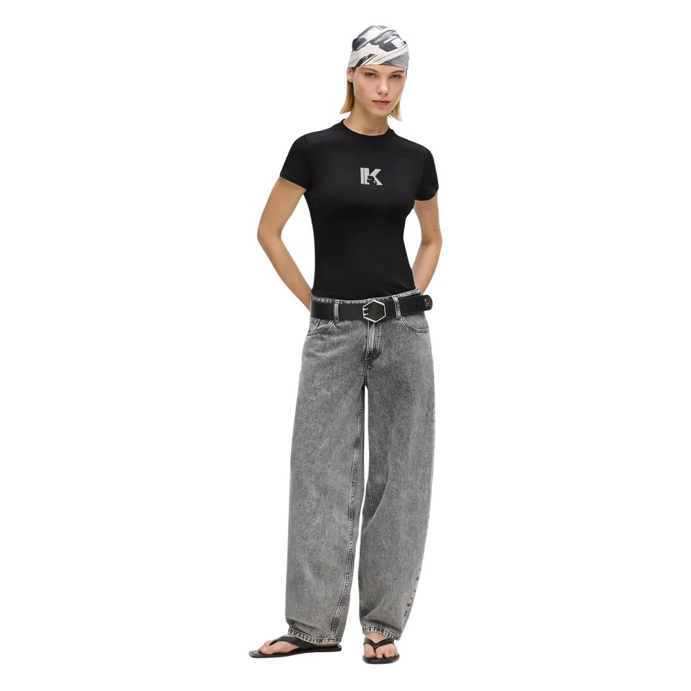 Karl Lagerfeld Black Cotton T-Shirt