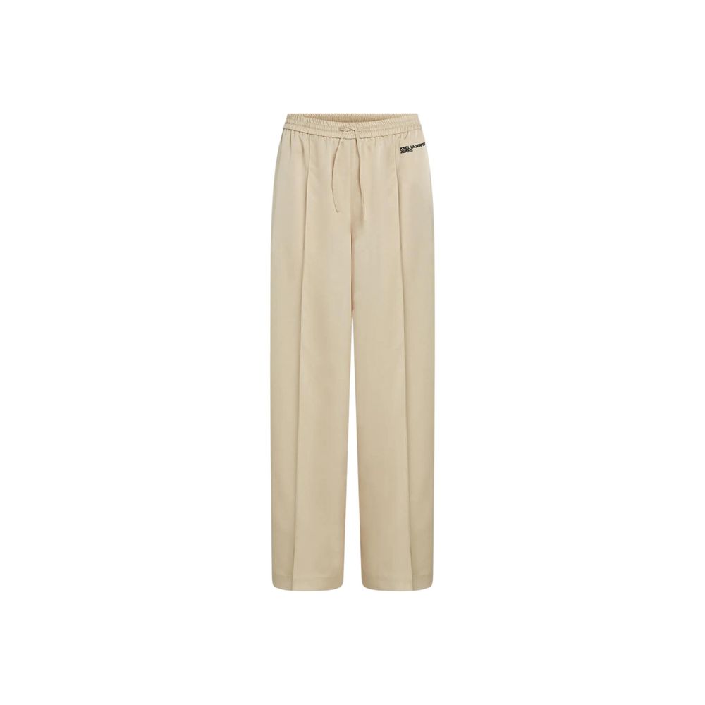 Karl Lagerfeld Beige Polyester Joggers (Workout Pants)