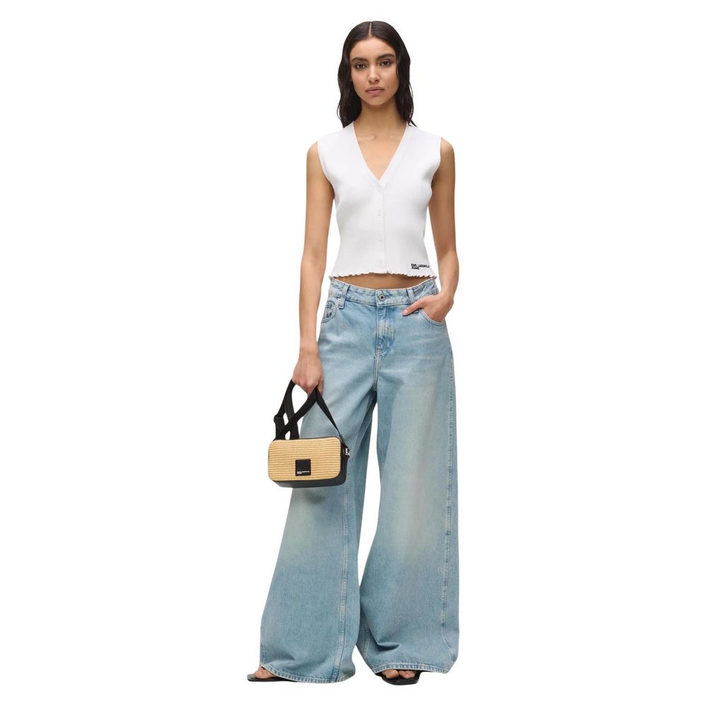 Karl Lagerfeld White Viscose Tank Tops