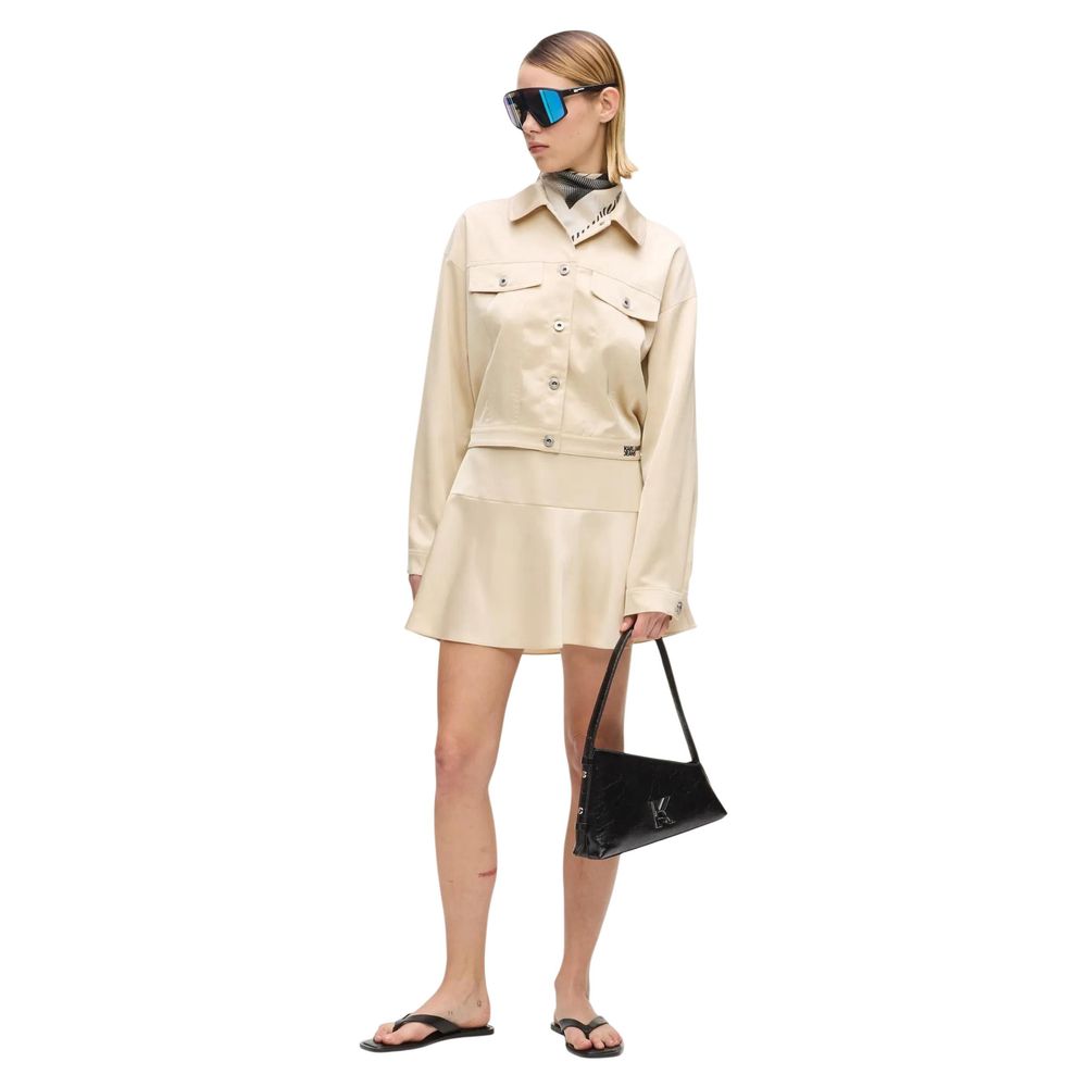 Karl Lagerfeld Beige Polyester Mini Skirt