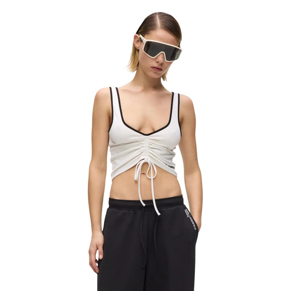 Karl Lagerfeld White Viscose Top