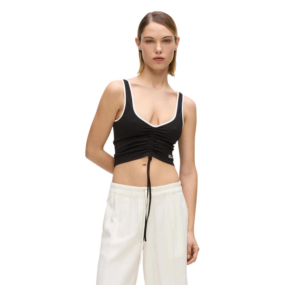 Karl Lagerfeld Black Viscose Top