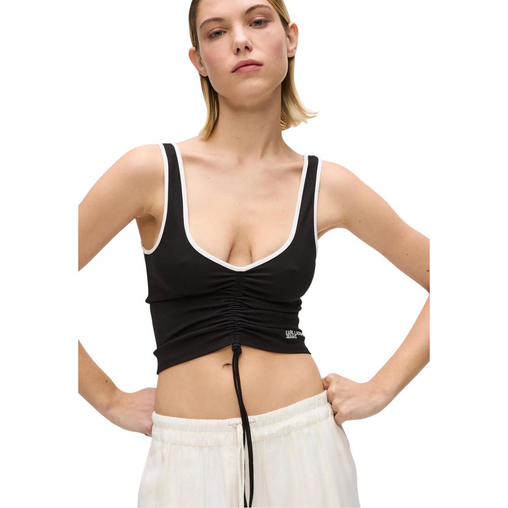 Karl Lagerfeld Black Viscose Top