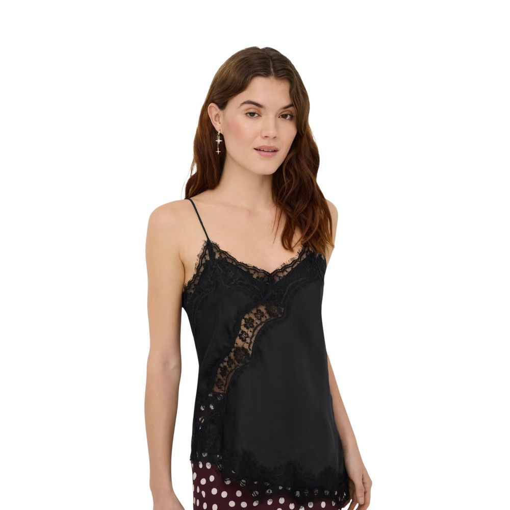 Jacqueline De Yong Black Polyester Tank Tops