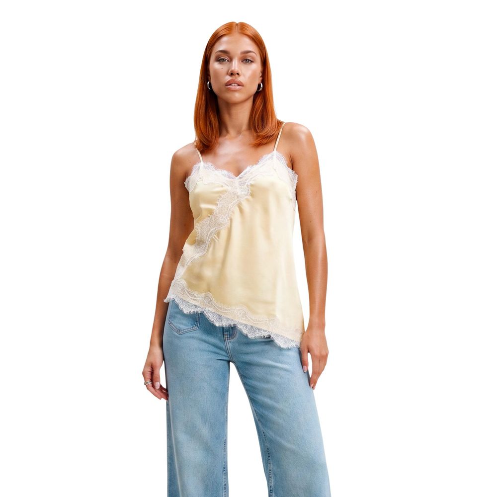 Jacqueline De Yong Beige Polyester Tank Tops