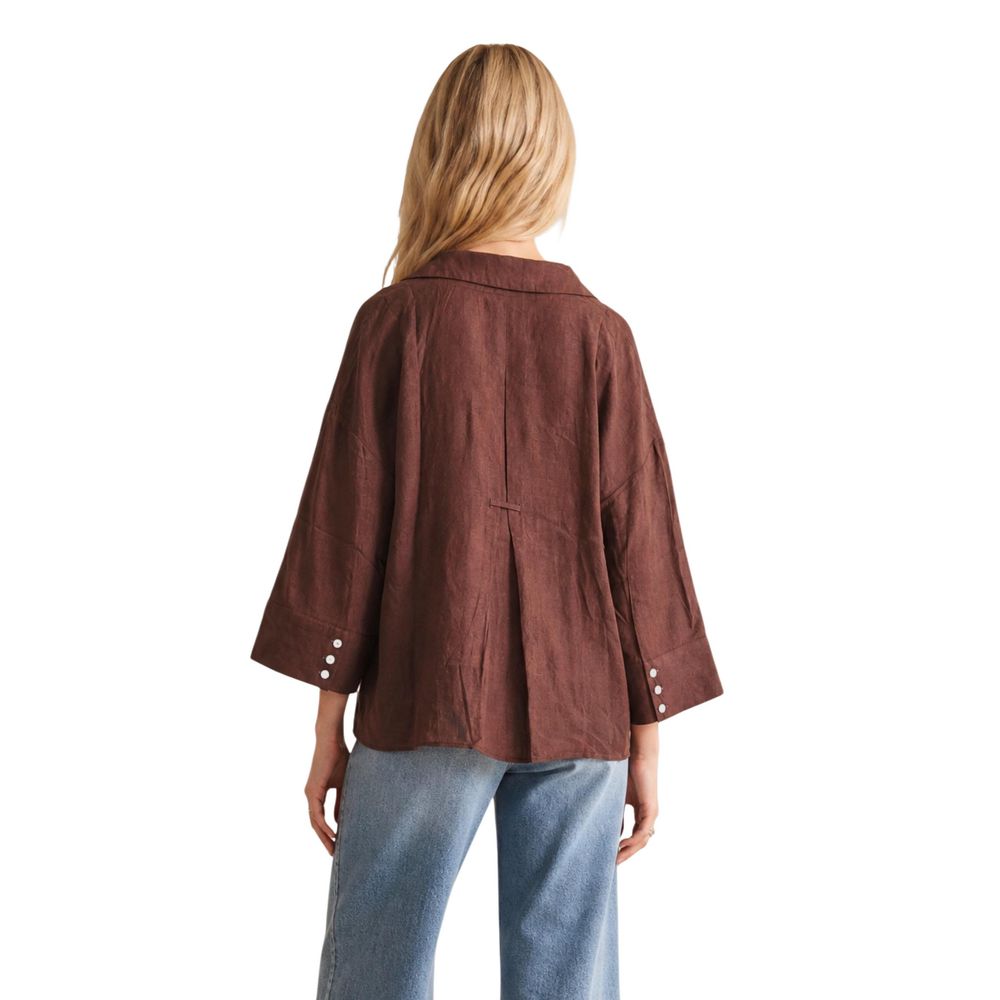 Jacqueline De Yong Brown Viscose Blouse