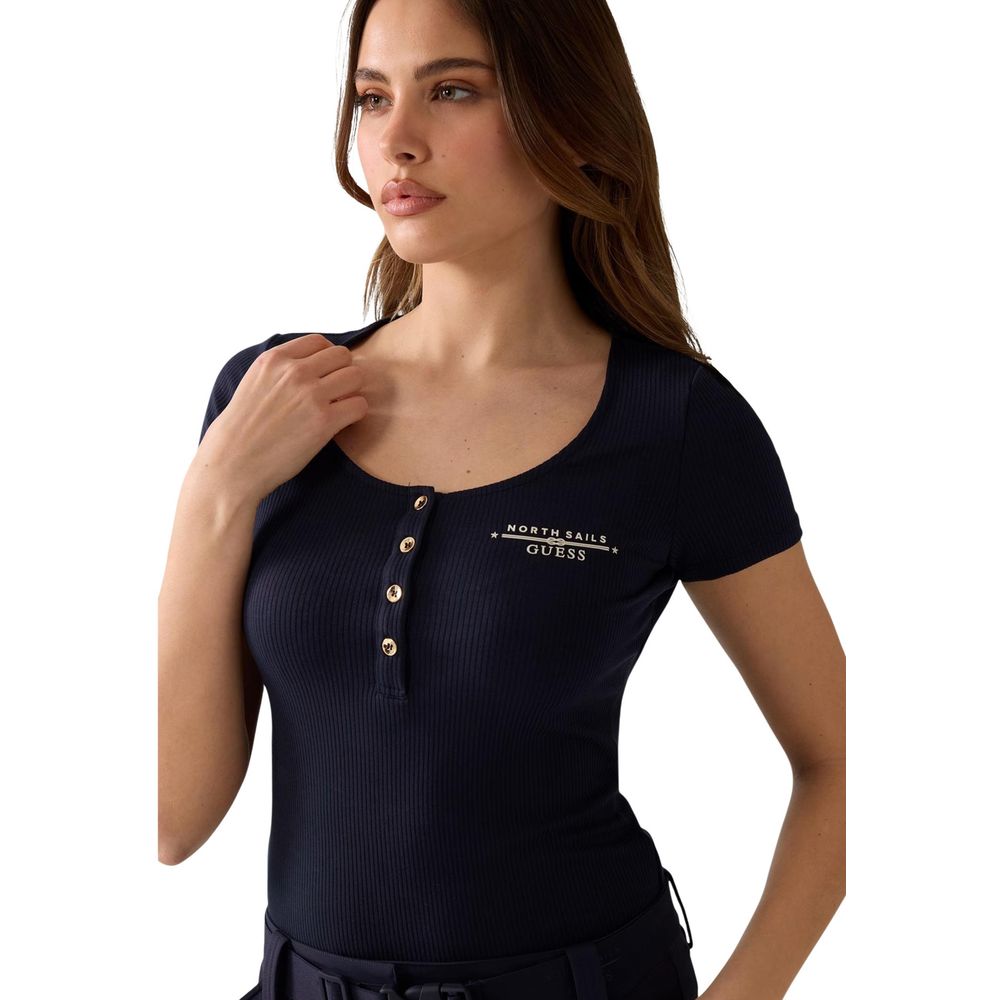 Guess Blue Viscose T-Shirt