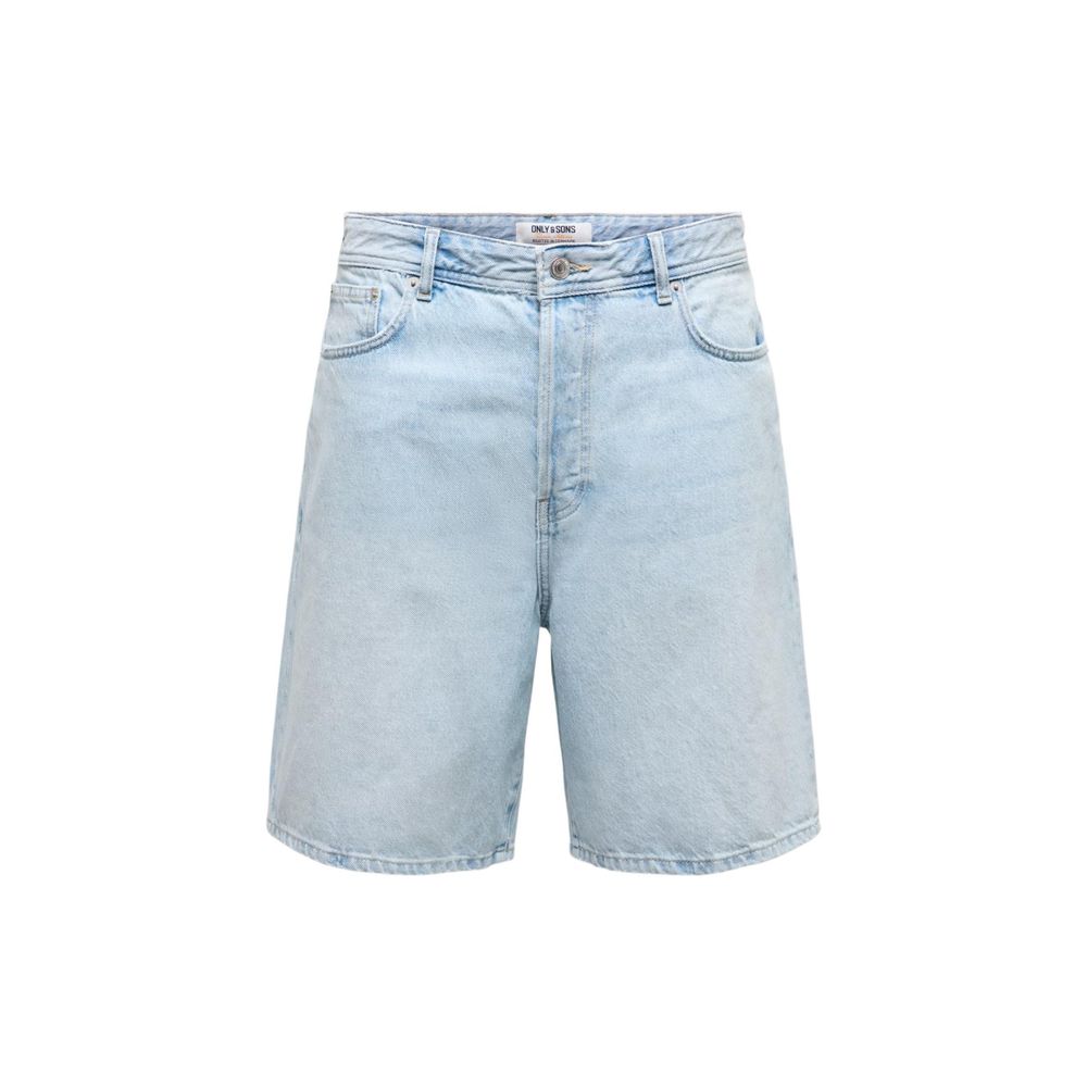 Only & Sons Light Blue Organic Cotton Bermuda Shorts