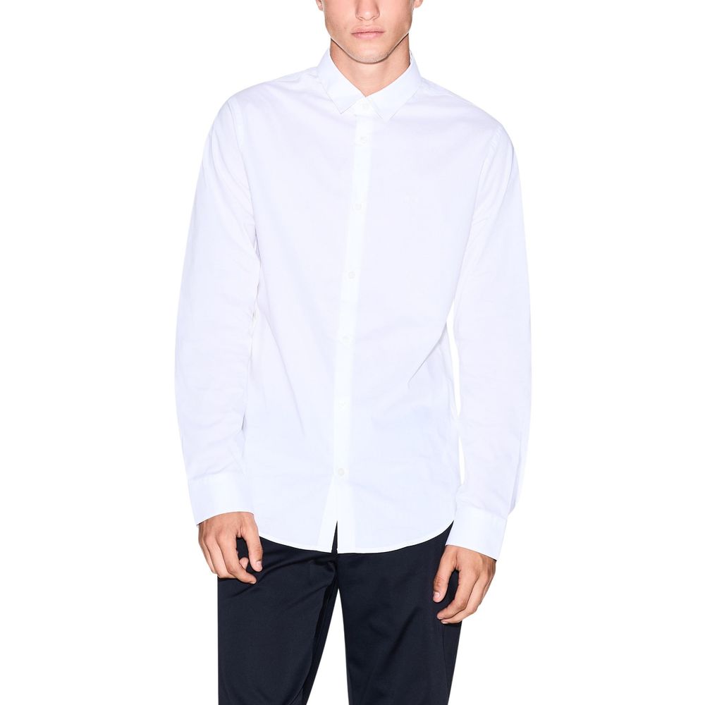 Armani Exchange White Cotton Dress Shirt