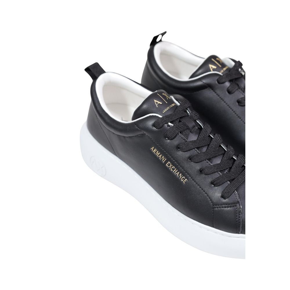 Armani Exchange Black Leather Low Top Sneakers