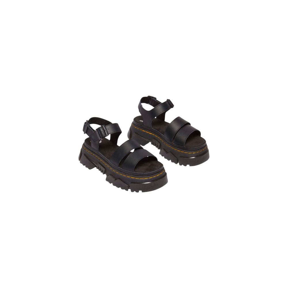 Dr. Martens Black Leather Flat Sandals