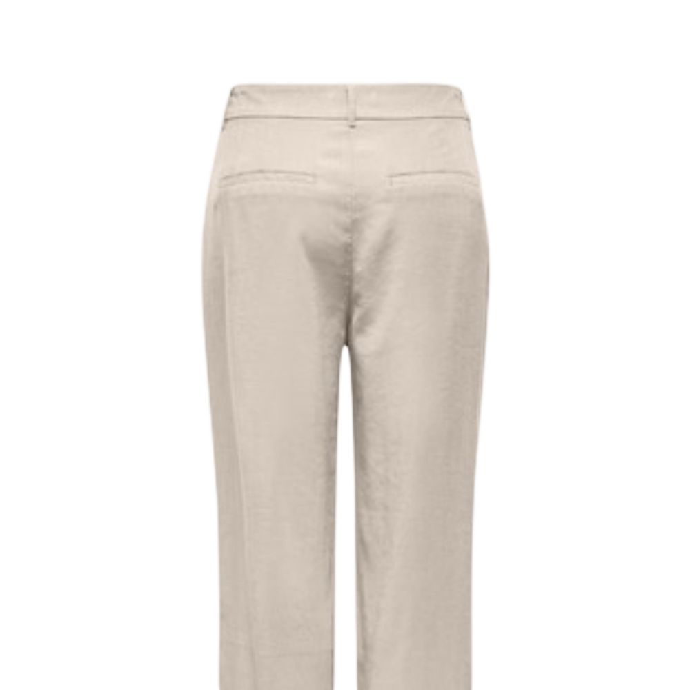 Only Beige Viscose Casual Pants