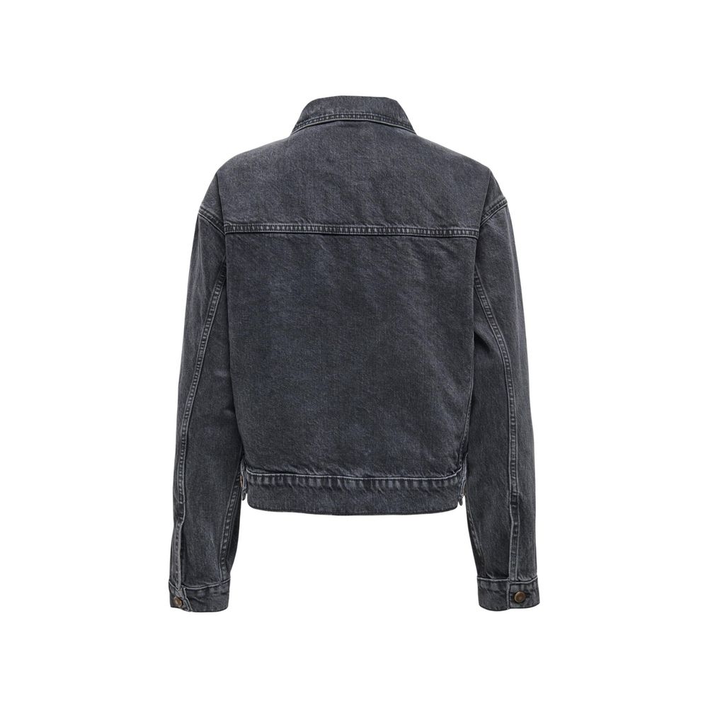 Only Black Cotton Denim Jacket
