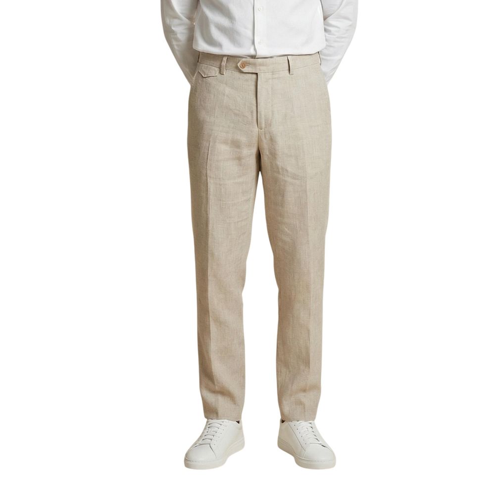 Gianni Lupo Beige Linen Casual Pants