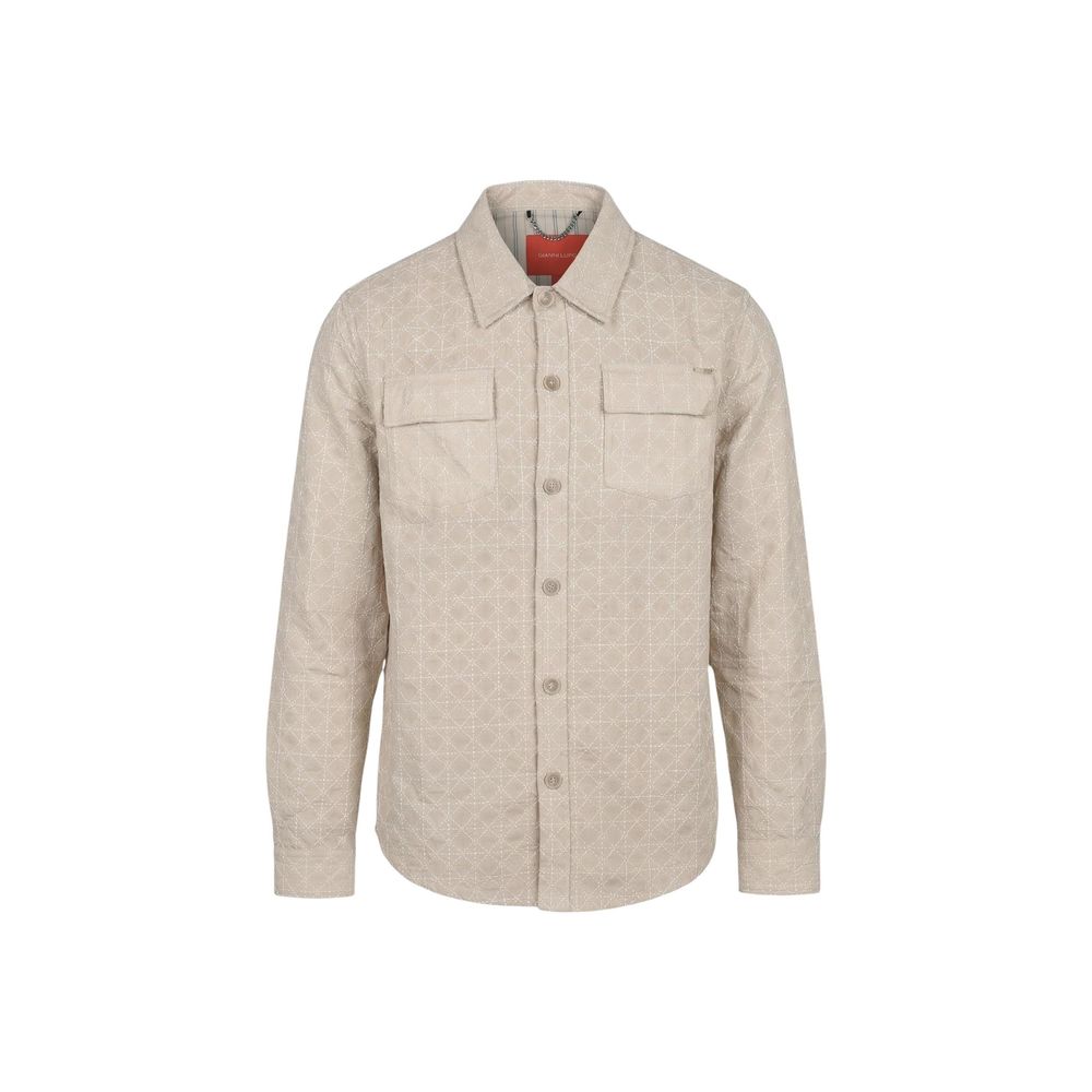 Gianni Lupo Beige Viscose Pattern Shirt