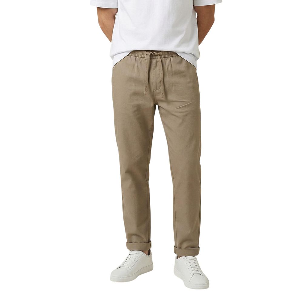 Gianni Lupo Brown Polyester Casual Pants
