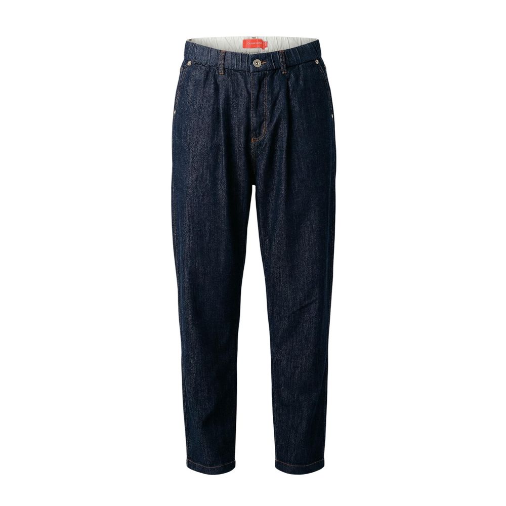 Gianni Lupo Blue Cotton Casual Pants