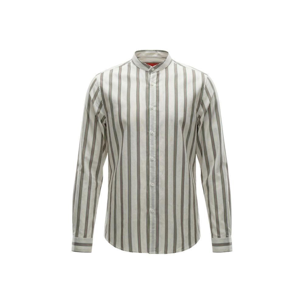 Gianni Lupo White Cotton Pattern Shirt
