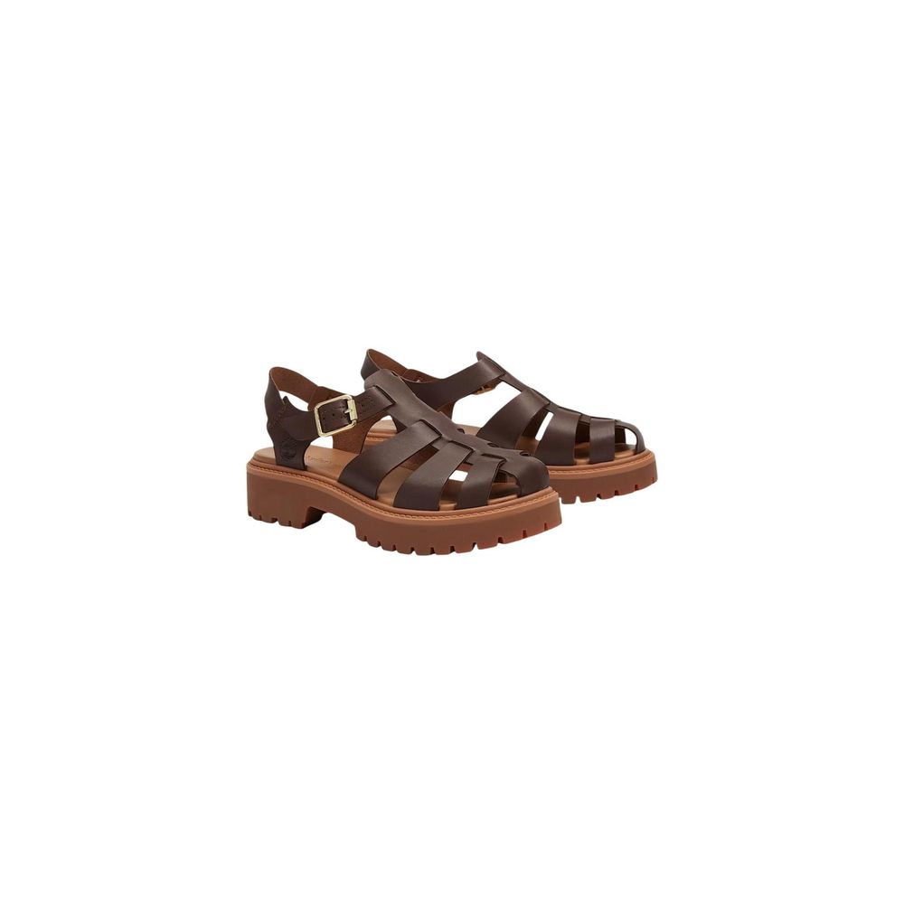Timberland Brown Leather Flat Sandals