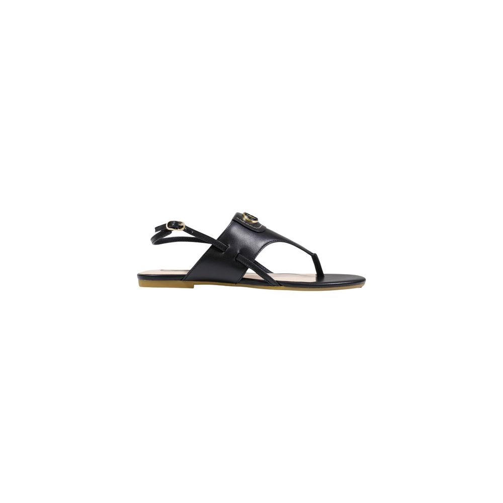 Liu Jo Black Leather Flat Sandals