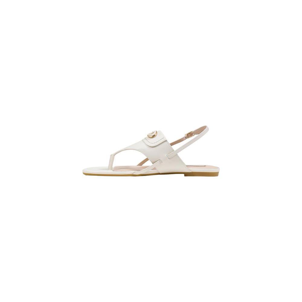 Liu Jo White Leather Flat Sandals