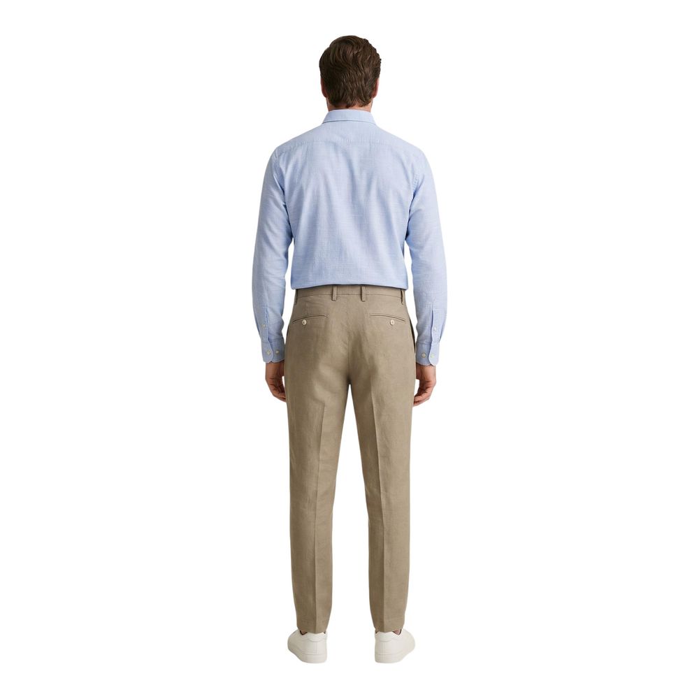 Borghese Beige Linen Casual Pants