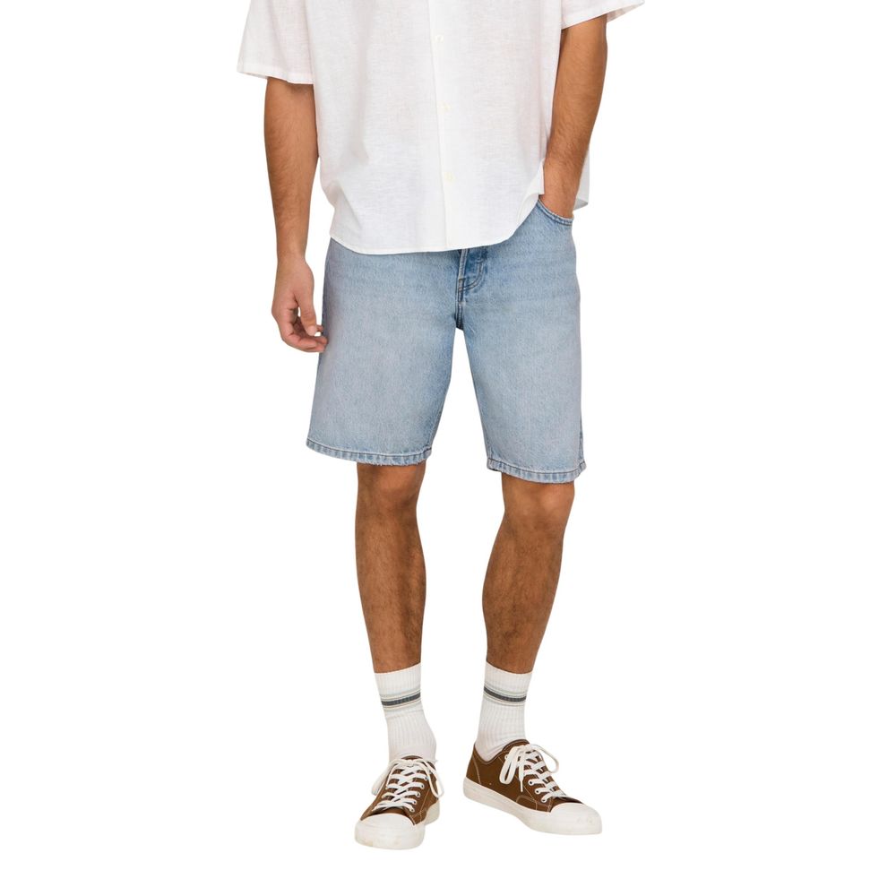 Only & Sons Light Blue Cotton Bermuda Shorts