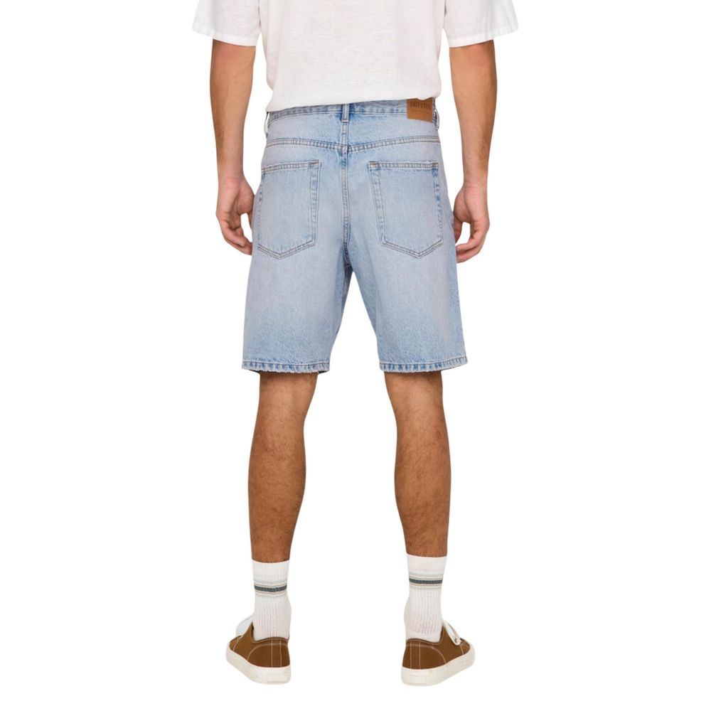 Only & Sons Light Blue Cotton Bermuda Shorts