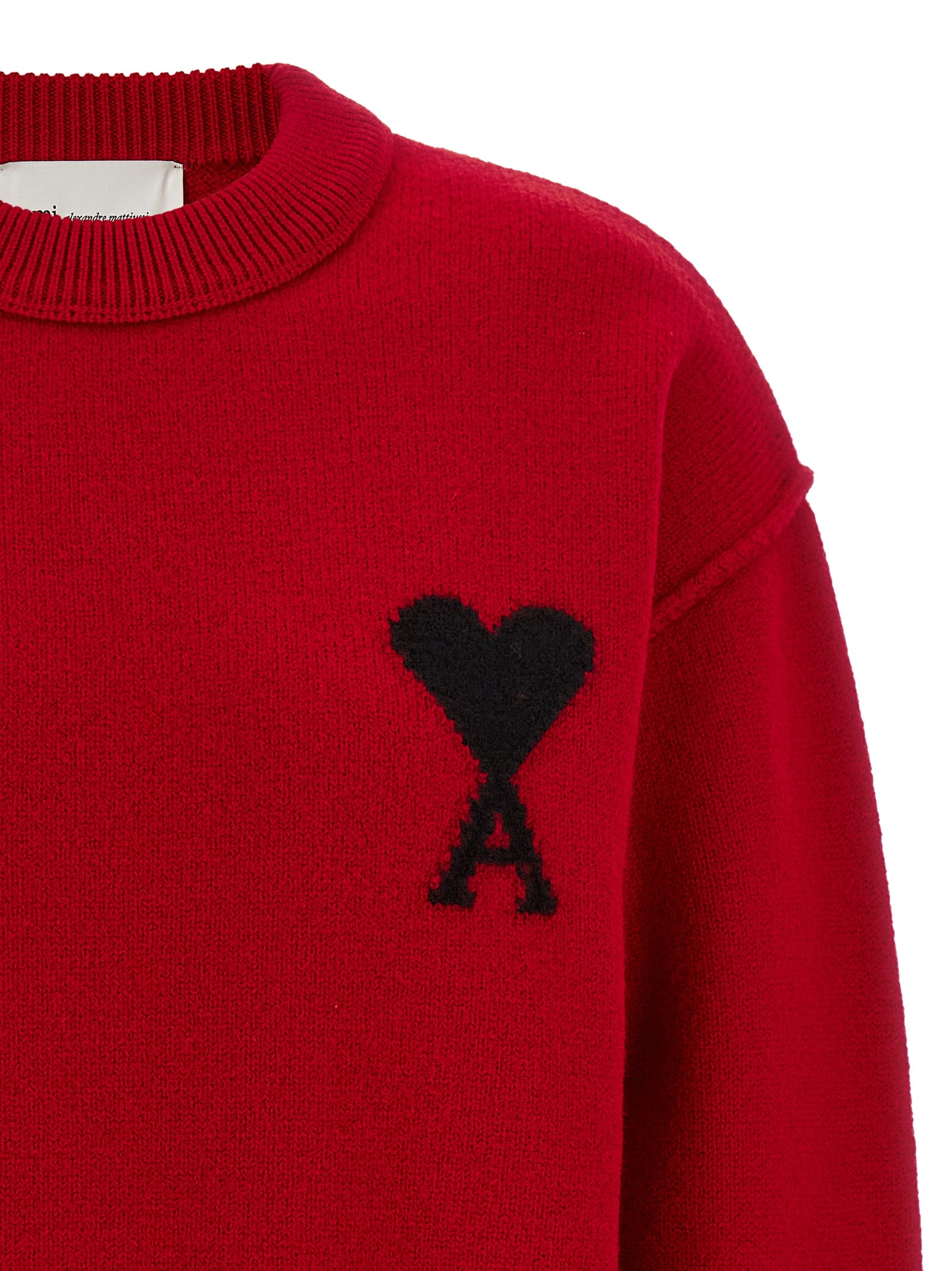 Ami Paris Red Wool Cardigan