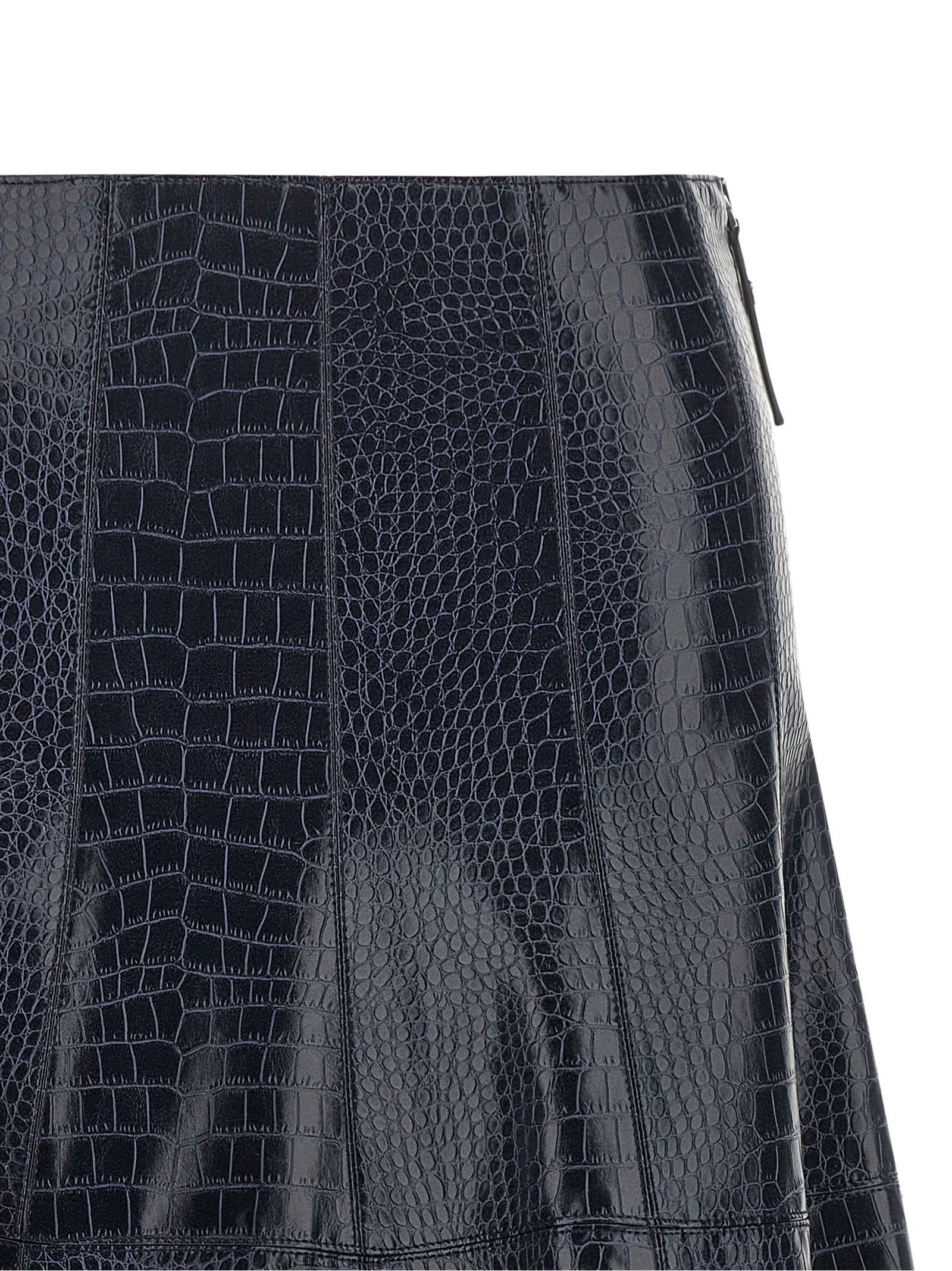 PINKO Blue Viscose Midi Skirt