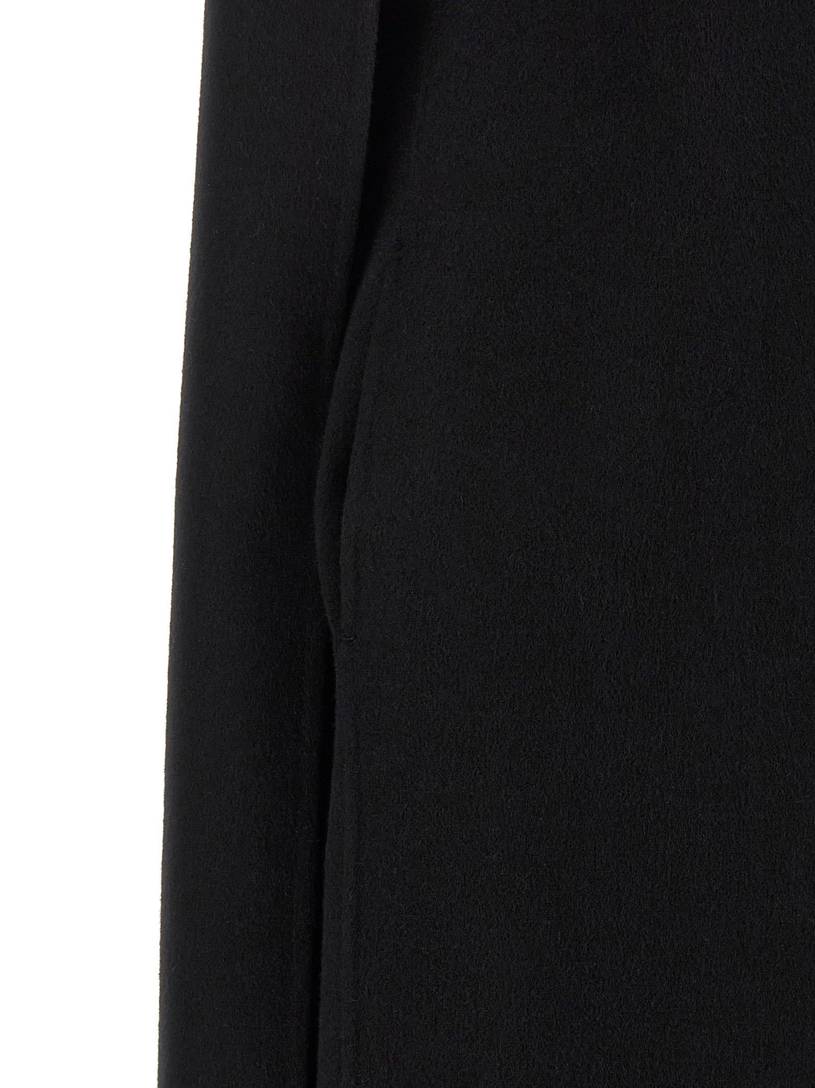 Khaite Black Virgin Wool Midi Dress