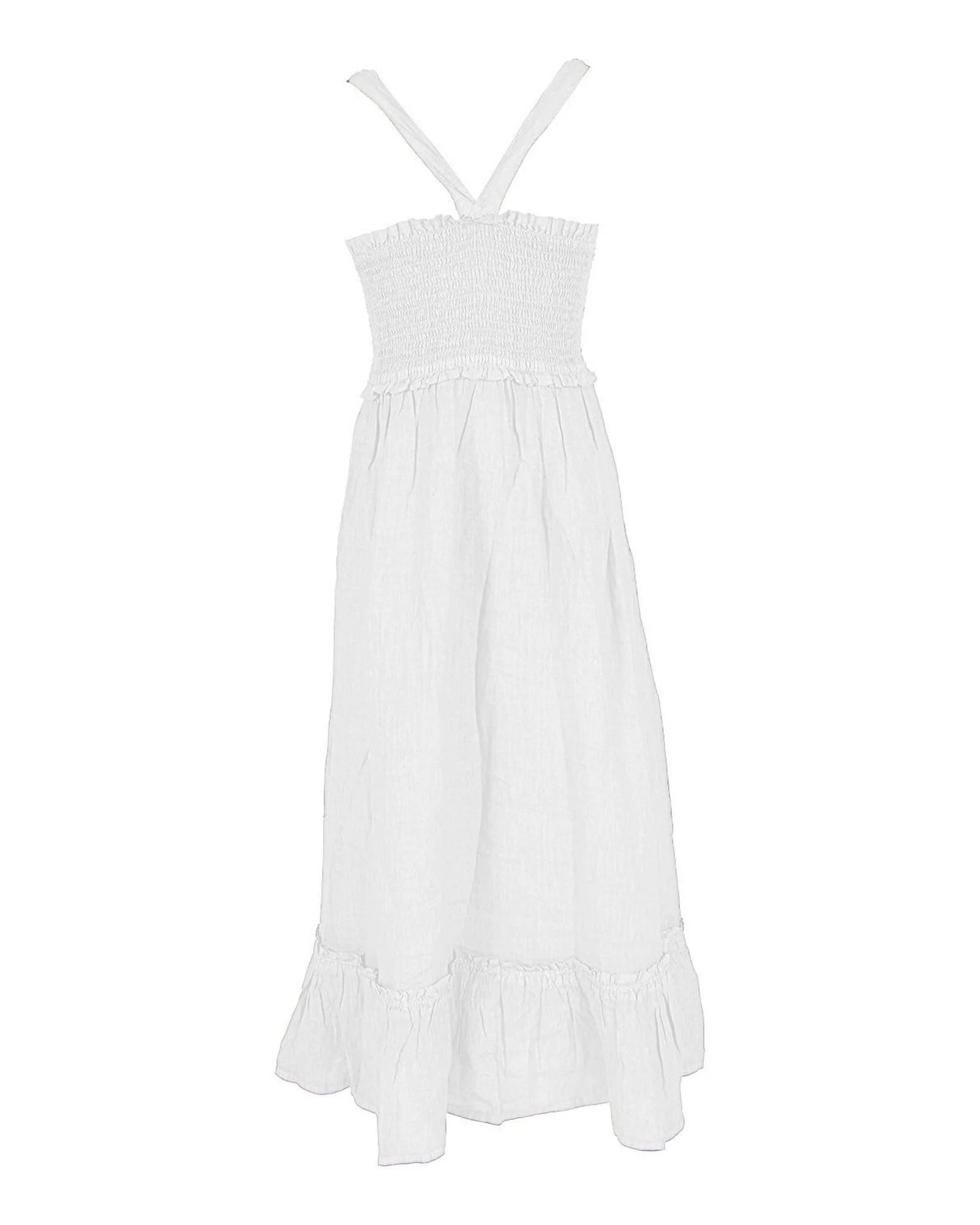 Yes Zee White Linen Casual Dress