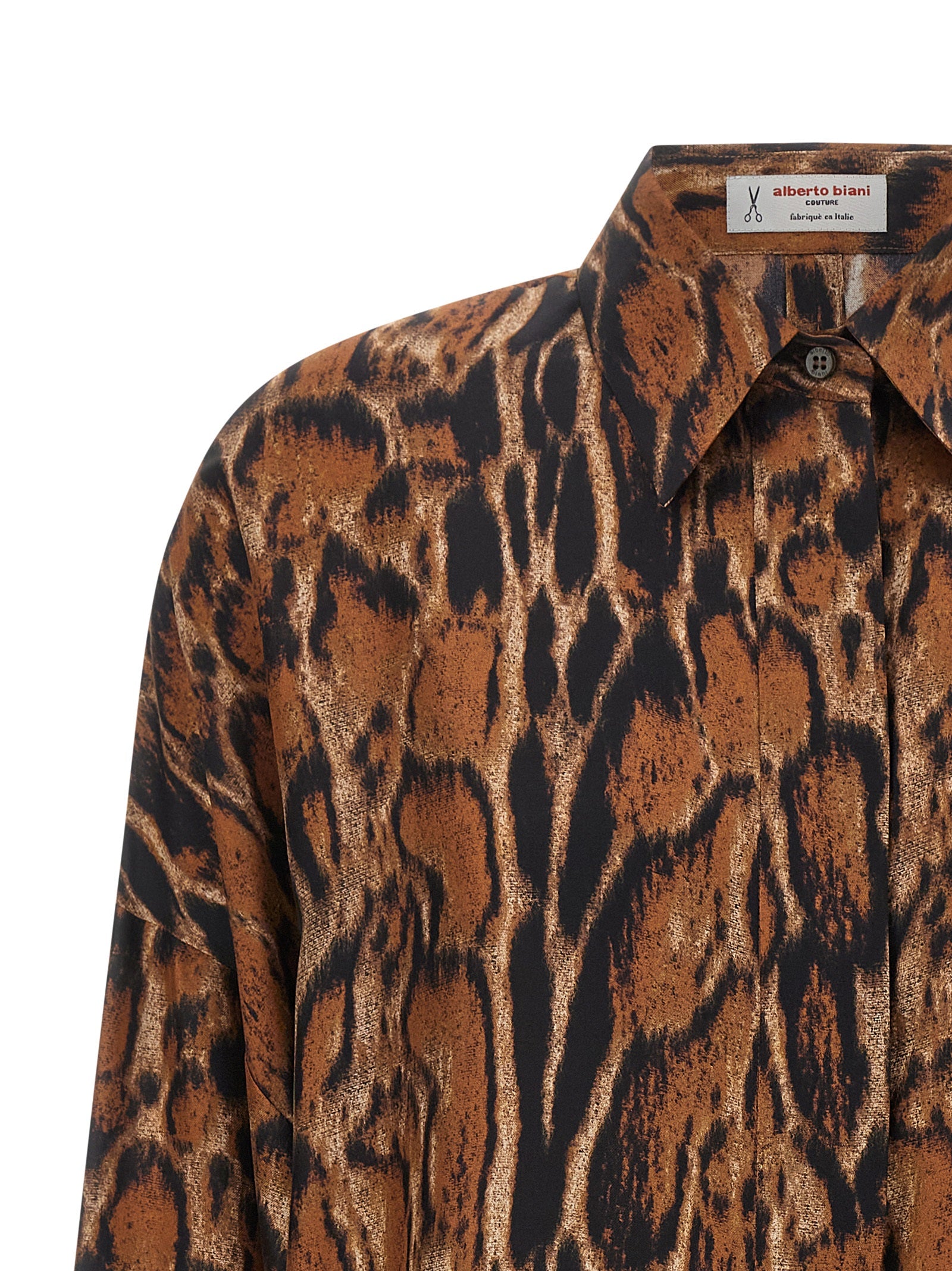 Alberto Biani Brown Silk Blouse