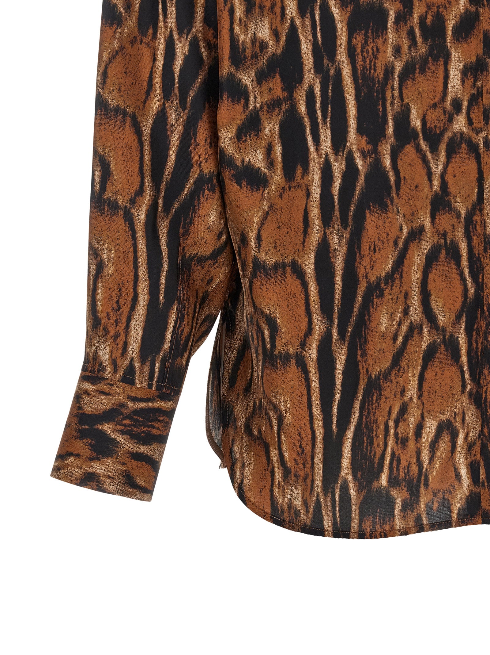 Alberto Biani Brown Silk Blouse