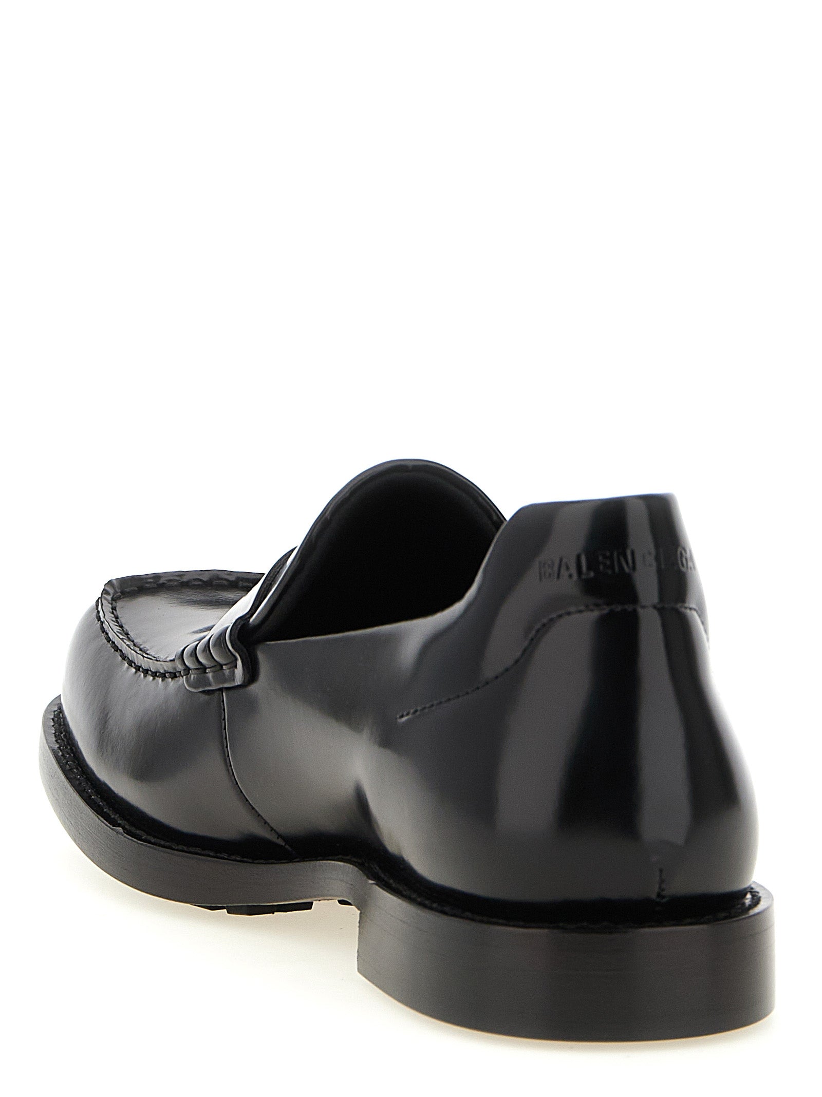 Balenciaga Black Calfskin Slip-On Loafers
