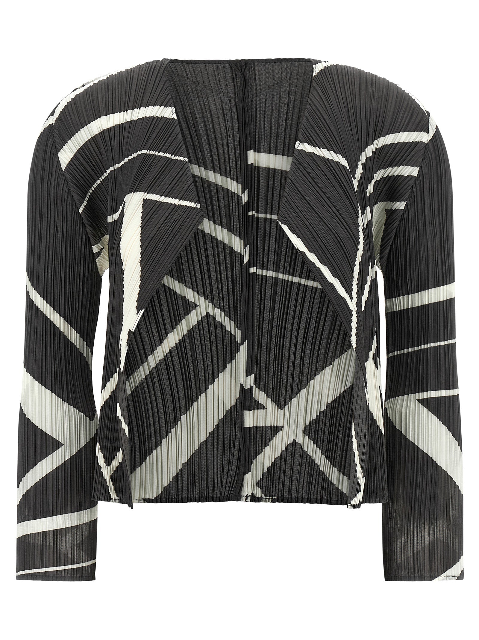 PLEATS PLEASE ISSEY MIYAKE Bicolor Polyester Cardigan