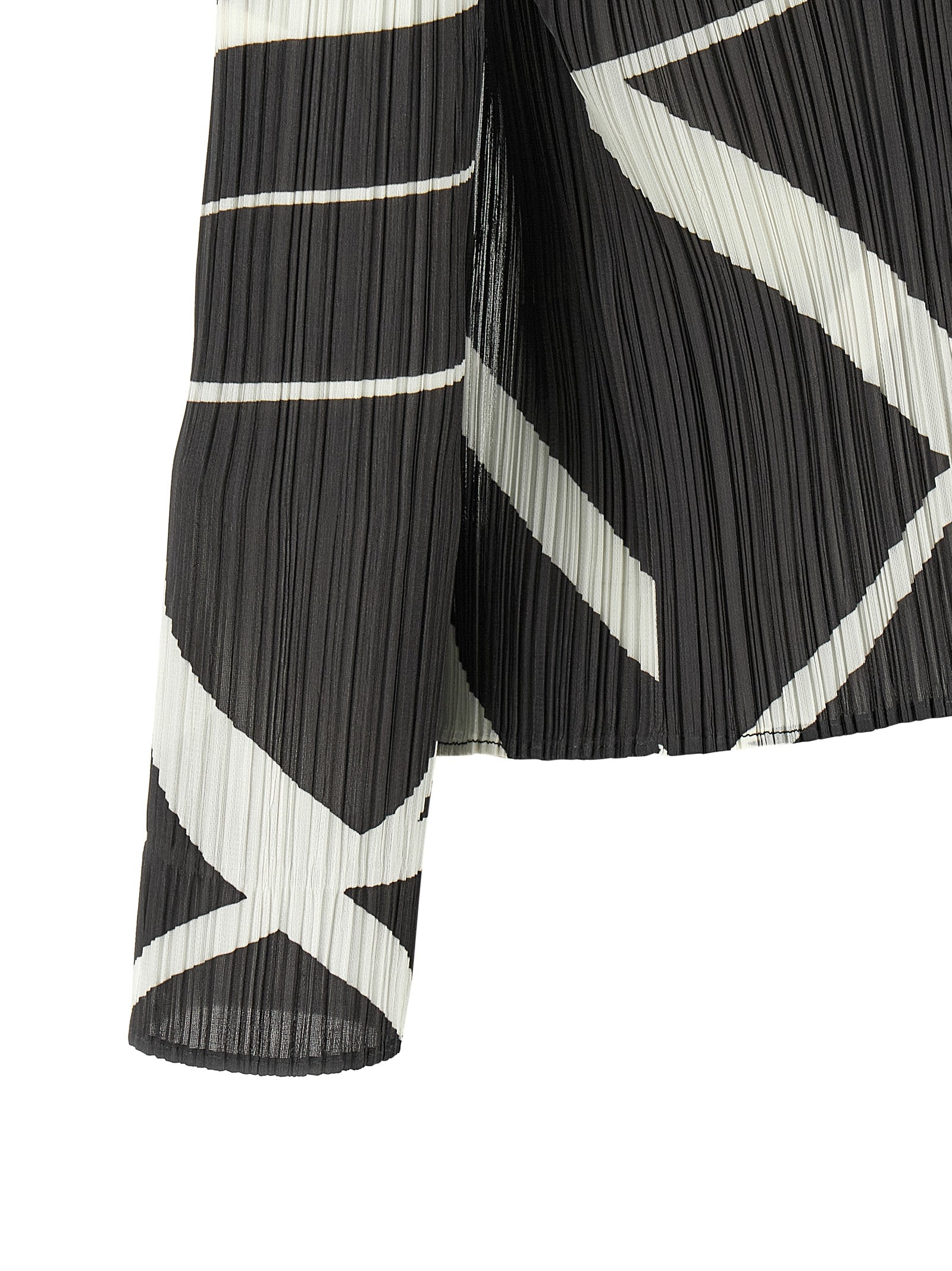 PLEATS PLEASE ISSEY MIYAKE Bicolor Polyester Cardigan