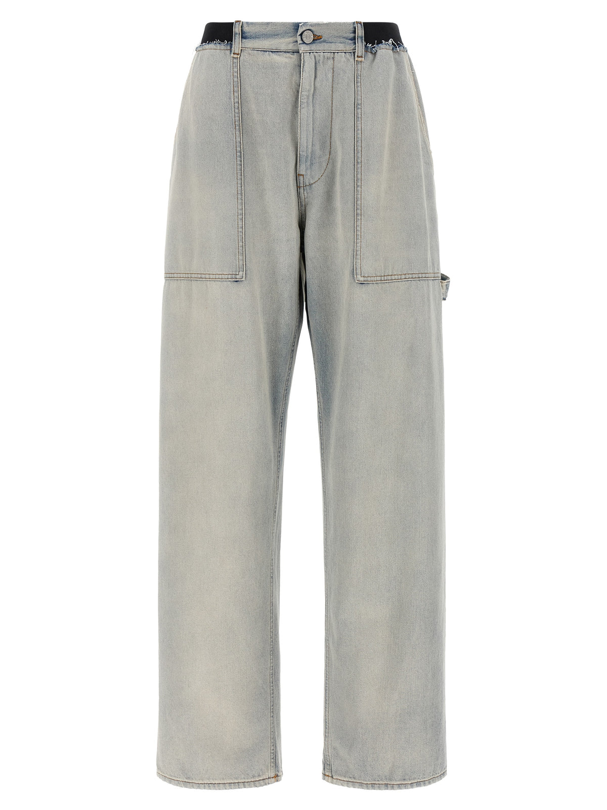 MM6 Maison Margiela Blue Cotton Relaxed Fit Jeans