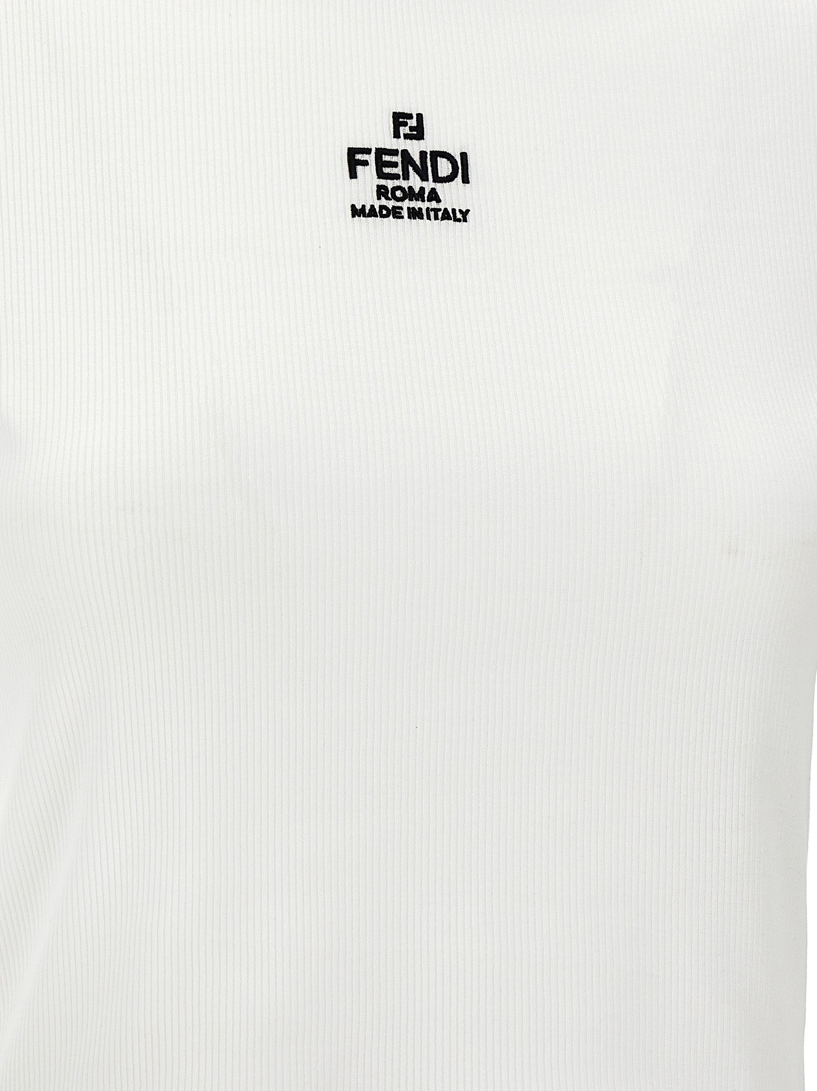 Fendi White Cotton T-Shirt