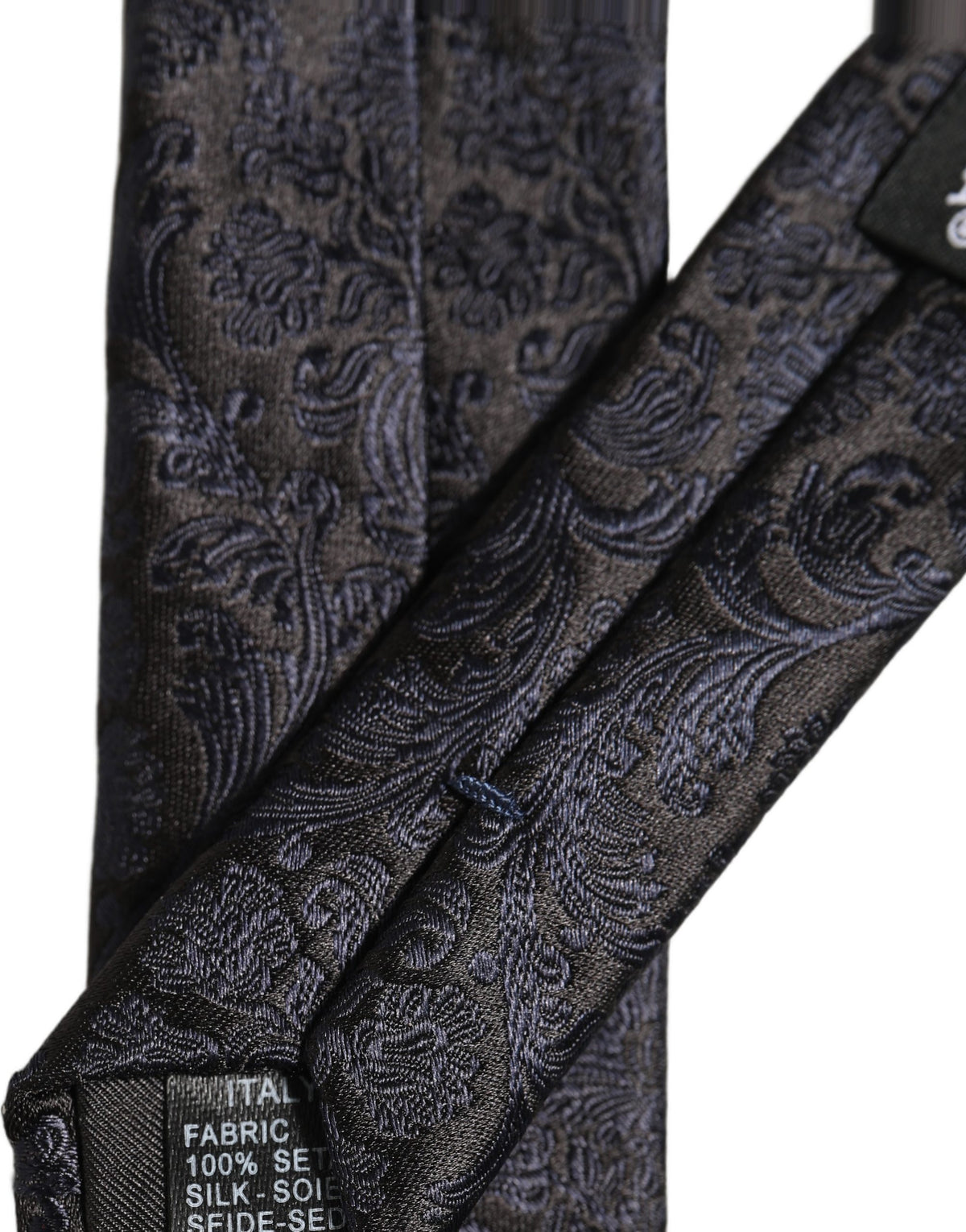Dolce & Gabbana Men Dark Blue Floral Jacquard Adjustable Tied Necktie Tie