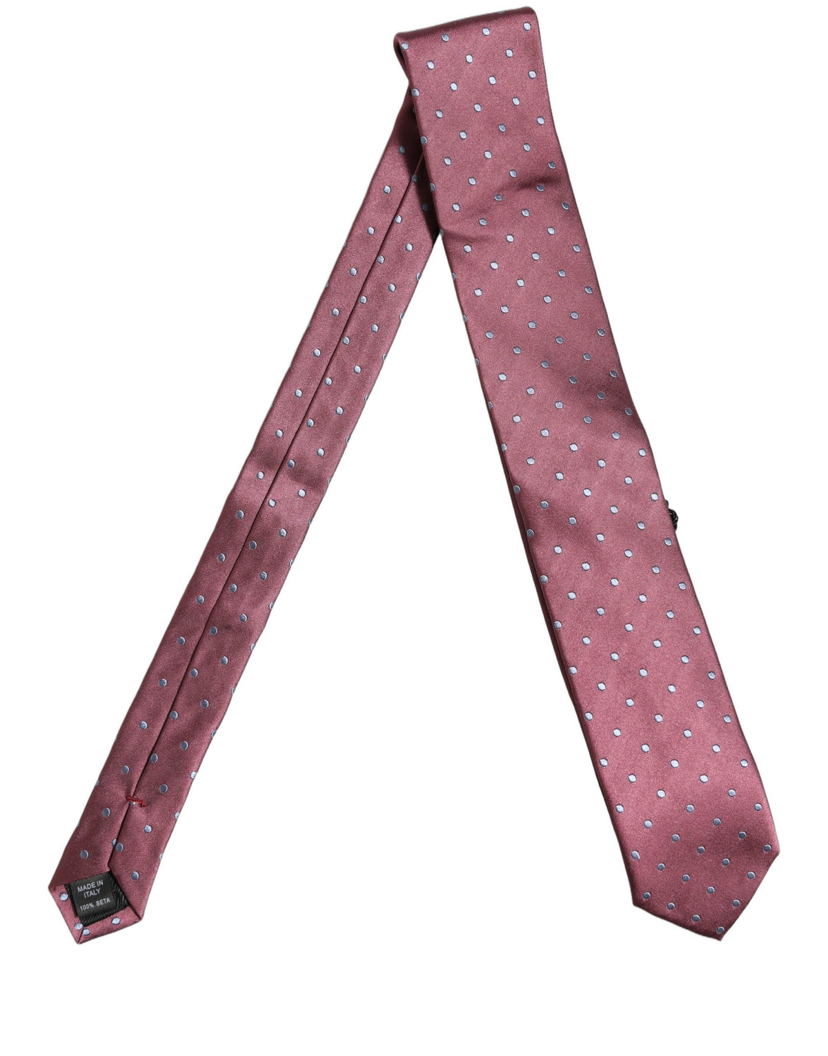 Dolce & Gabbana Men Maroon Silk Polka Dot Adjustable Tied Necktie Tie