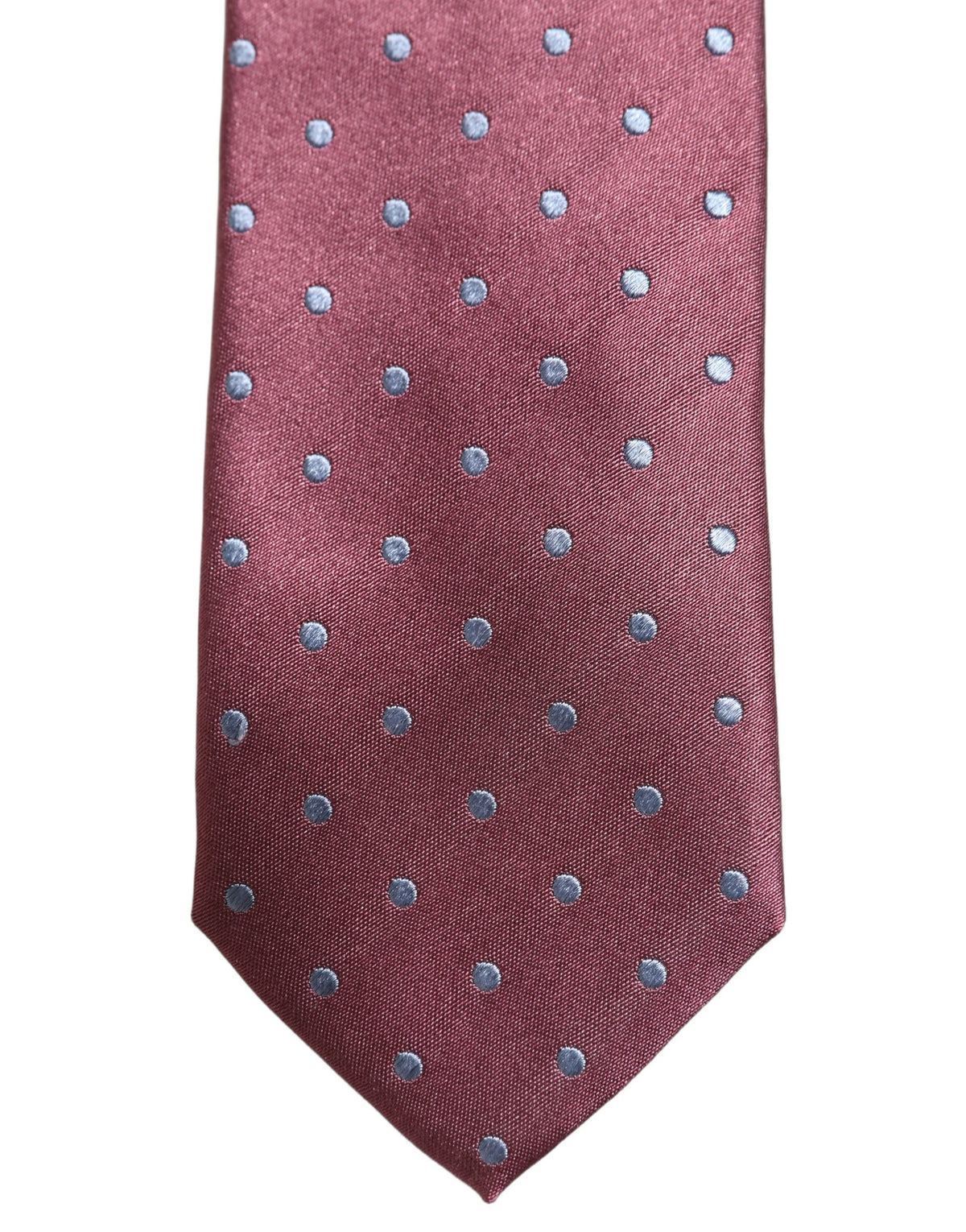 Dolce & Gabbana Men Maroon Silk Polka Dot Adjustable Tied Necktie Tie