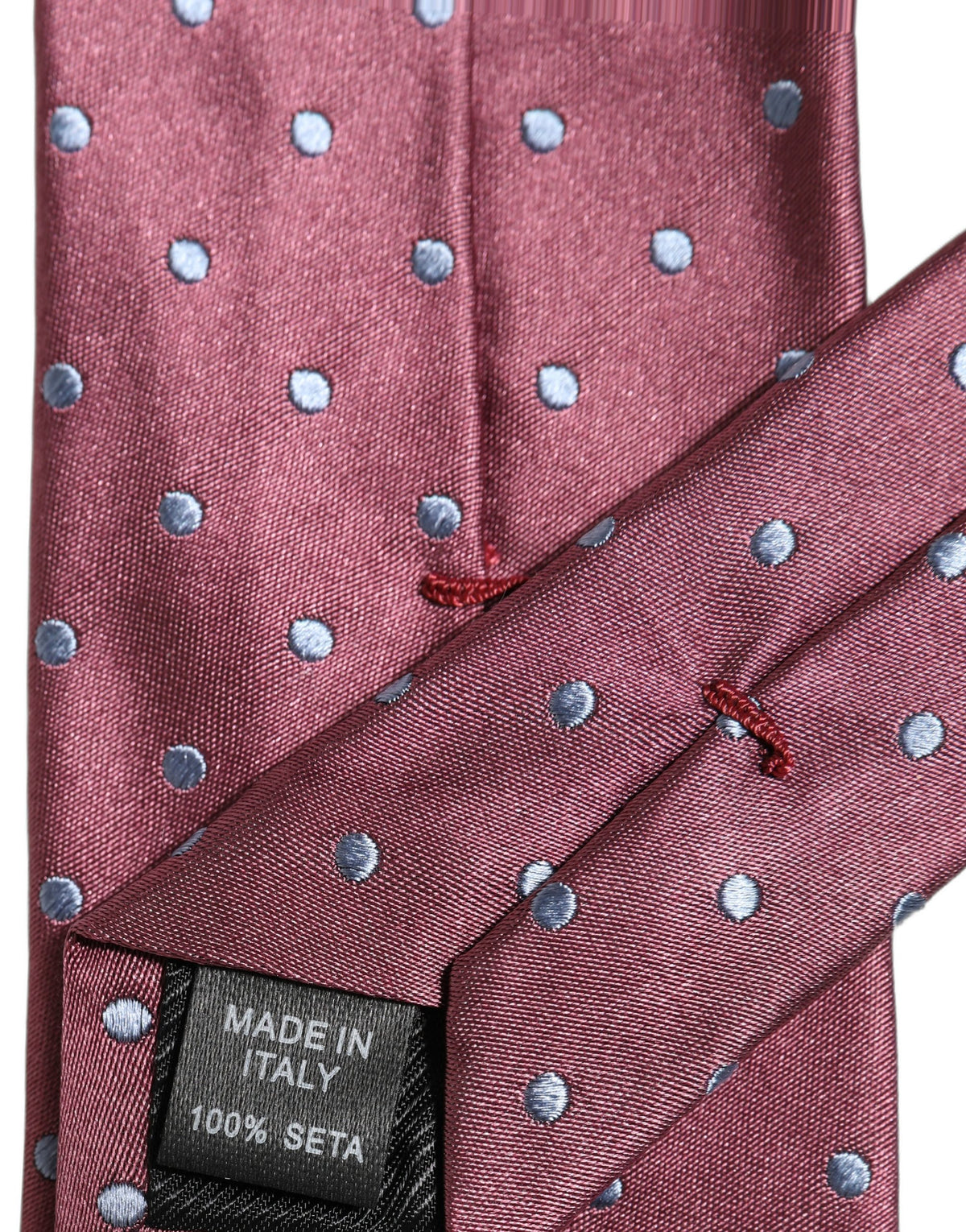 Dolce & Gabbana Men Maroon Silk Polka Dot Adjustable Tied Necktie Tie