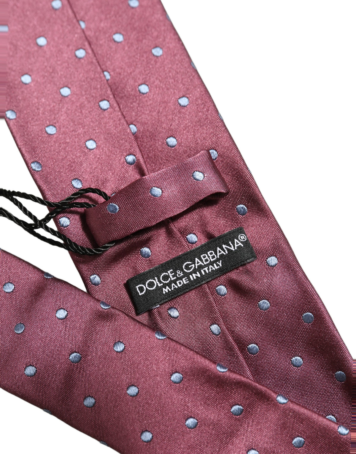 Dolce & Gabbana Men Maroon Silk Polka Dot Adjustable Tied Necktie Tie