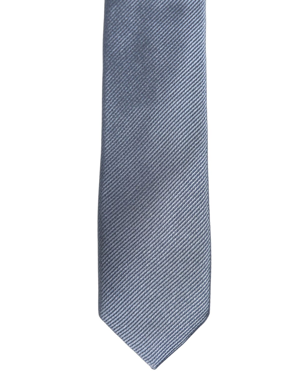 Dolce & Gabbana Men Light Blue Textured Silk Adjustable Tied Necktie Tie