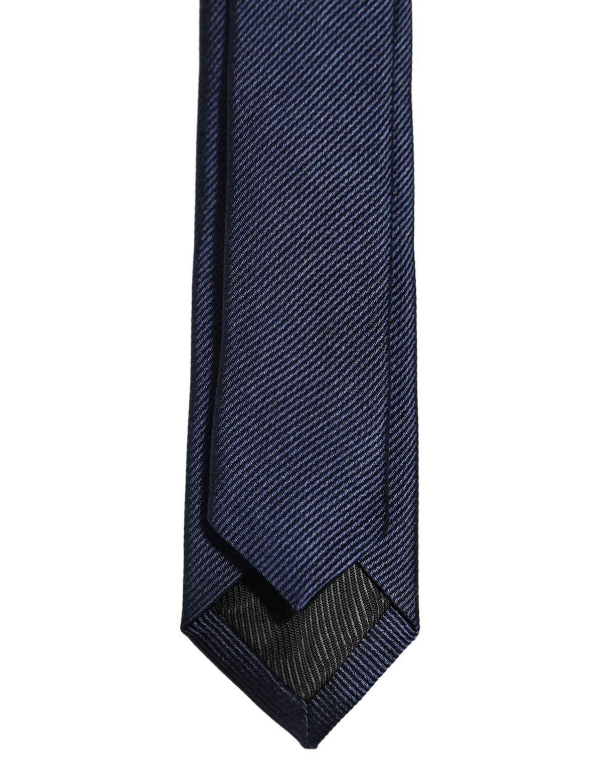 Dolce & Gabbana Men Dark Blue Textured Silk Adjustable Tied Necktie Tie